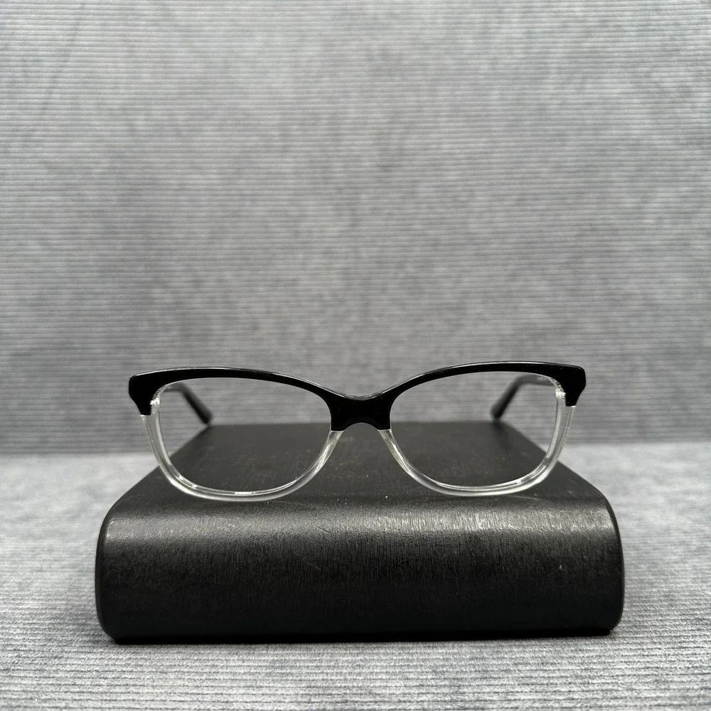 DKNY DY 4662 3670 Black Clear Cat Eye Y2K Eyeglass Frames 52-16-140 Womens